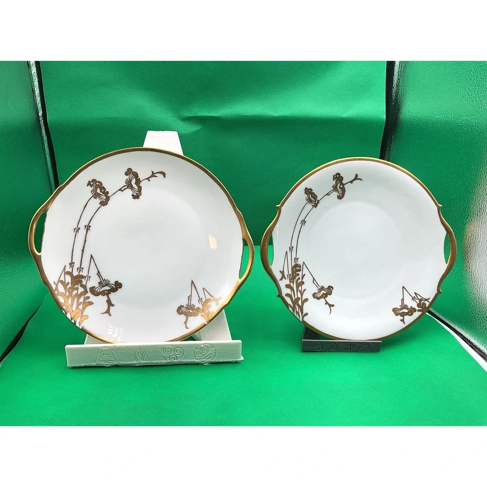 Thomas Vintage Porcelain Platter Set Gold Lily Circa 1939‎